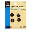CHK Dritz Sew-On Snaps Size 3 Black - 80-3-1