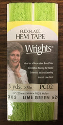CHK Flexi-Lace Seam Binding Hem Tape Lime Green - 117305628