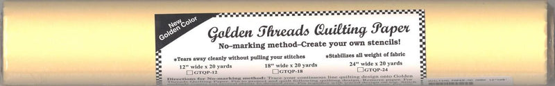 CHK Golden Threads Quilting Paper 12 Inches x 20 Yards - GTQP12