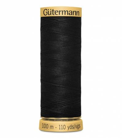 CHK Gutermann Cotton 50 100m Solid Black Thread - 744491-1001