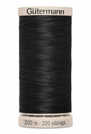 CHK Gutermann Hand Quilting Cotton Thread 200m/219yds Black - 738219-5201