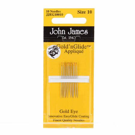 CHK John James Gold'n Glide applique Needles Size 10 - JJEG10010