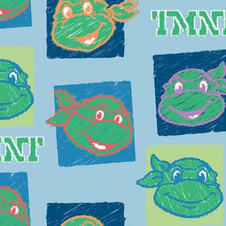 CHK Nickelodeon TMNT Squares 73882A620715 - Cotton Fabric