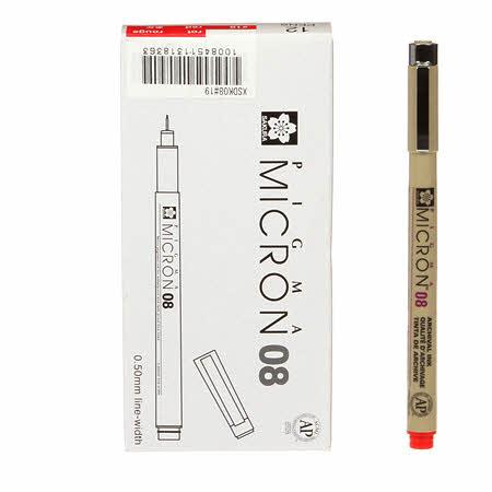 CHK Pigma Micron Pen Red .50mm XSDK0819