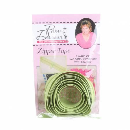CHK Reversible Coil Zipper Tape With 8 Slides Lime Green - ENR-L
