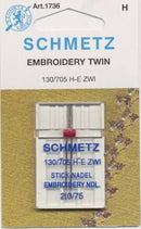 CHK Schmetz Embroidery Twin Machine Needle Size 2.0/75 - 1736
