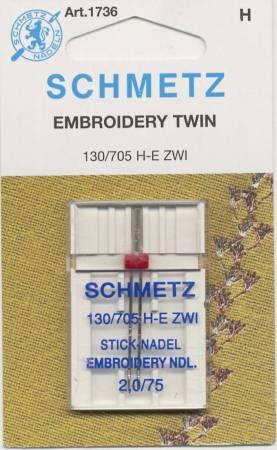 CHK Schmetz Embroidery Twin Machine Needle Size 2.0/75 - 1736
