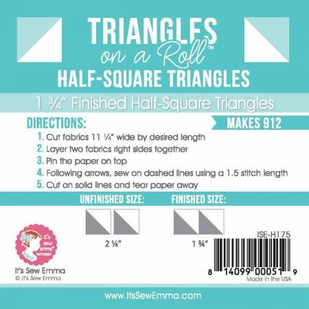 CHK Triangles On A Roll 1-1/2in Half Square 50ft Roll-QRH150
