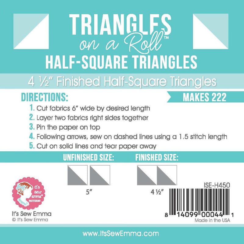CHK Triangles On A Roll 4-1/2 Inch Half Square 50 Foot Roll - H450