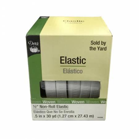 CHK White Ribbed Non-Roll Elastic 1/2in - 9405W