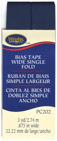 CHK Wide Single Fold Bias Tape Navy - 117202055