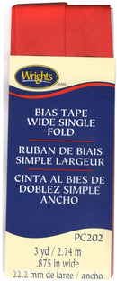 CHK Wide Single Fold Bias Tape Scarlet - 117202076