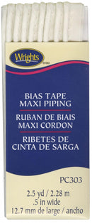 CHK Wrights Bias Tape Maxi Corded Piping Oyster - 117303028
