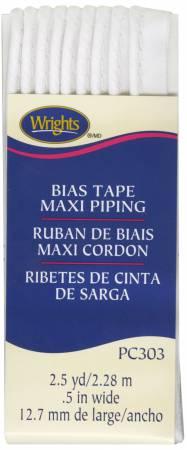 CHK Wrights Bias Tape Maxi Corded Piping White - 117303030