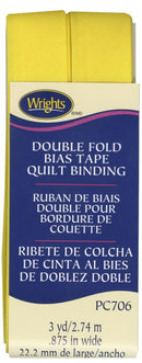 CHK Wrights Double Fold Bias Tape Canary - 117706086