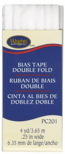 CHK Wrights Double Fold Bias Tape White - 117201030
