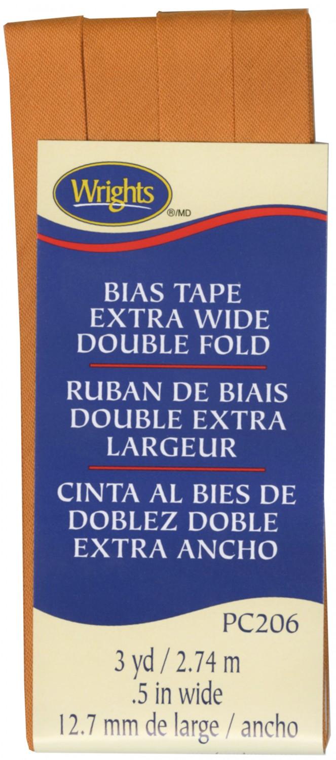 CHK Wrights Extra Wide Double Fold Bias Tape Carrot - 1172061241