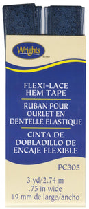 CHK Wrights Flexi-Lace Seam Binding Hem Tape Navy - 117305055