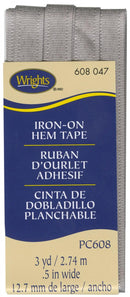 CHK Wrights Iron-On Hem Tape Dark Gray - 117608047