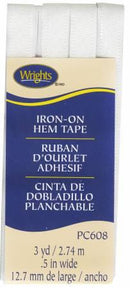 CHK Wrights Iron-On Hem Tape White - 117608030
