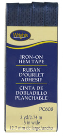 CHK Wrights Iron On Hem Tape Navy - 117608055