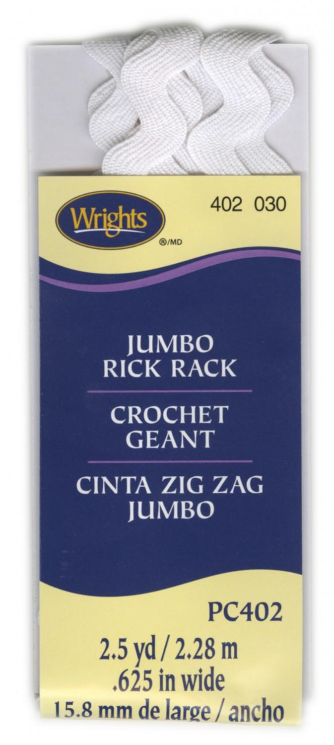 CHK Wrights Jumbo Rick Rack White - 117402030