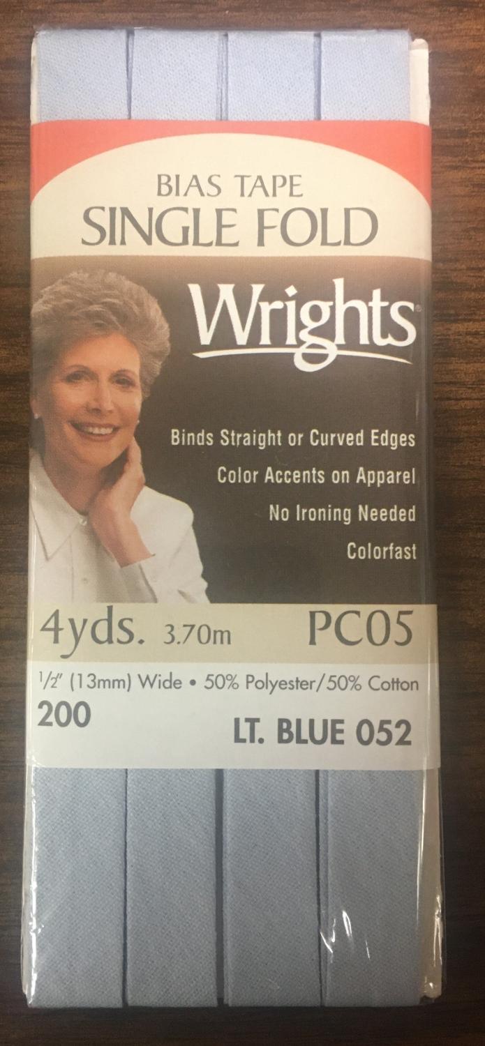 CHK Wrights Single Fold Bias Tape Light Blue - 117200052