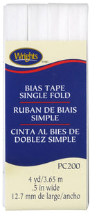 CHK Wrights Single Fold Bias Tape White - 117200030 - Notions