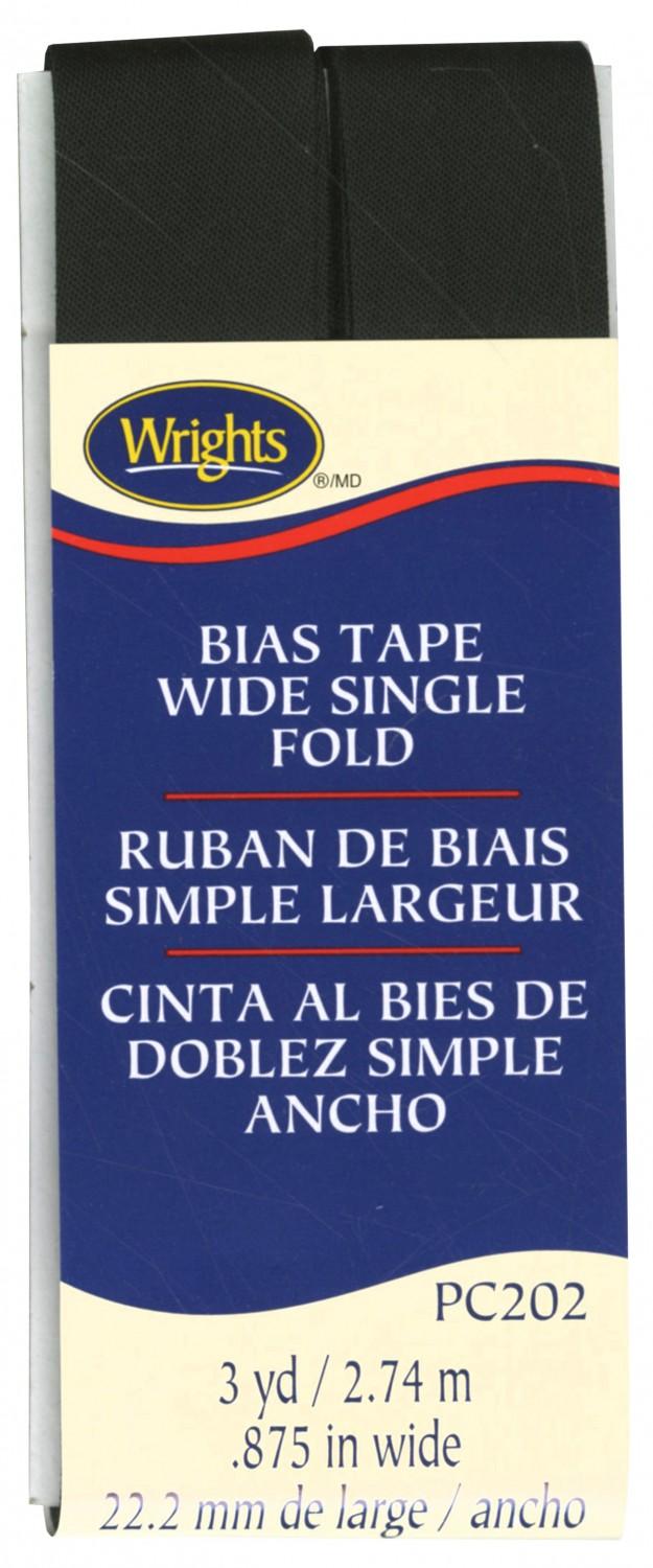 CHK Wrights Wide Single Fold Bias Tape Black - 117202-31