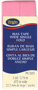 CHK Wrights Wide Single Fold Bias Tape Pink - 117202061