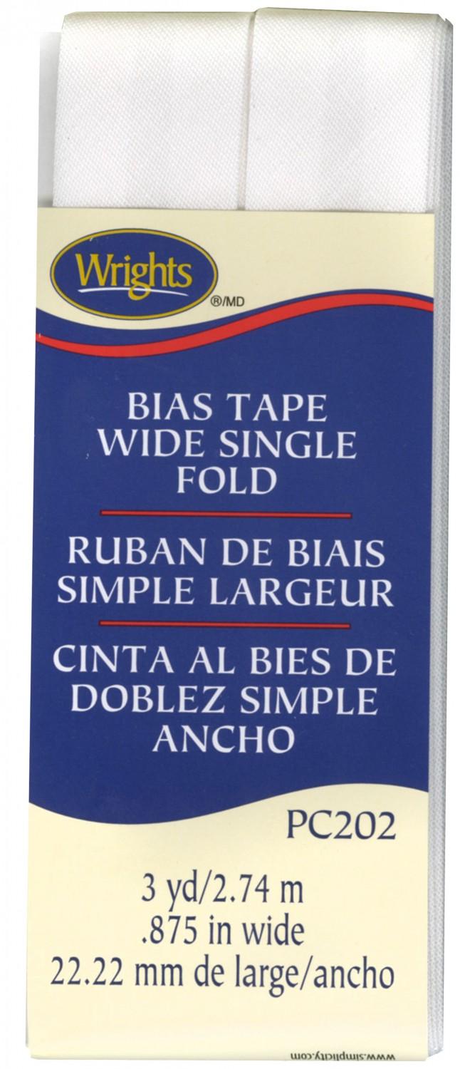 CHK Wrights Wide Single Fold Bias Tape White - 117202-030