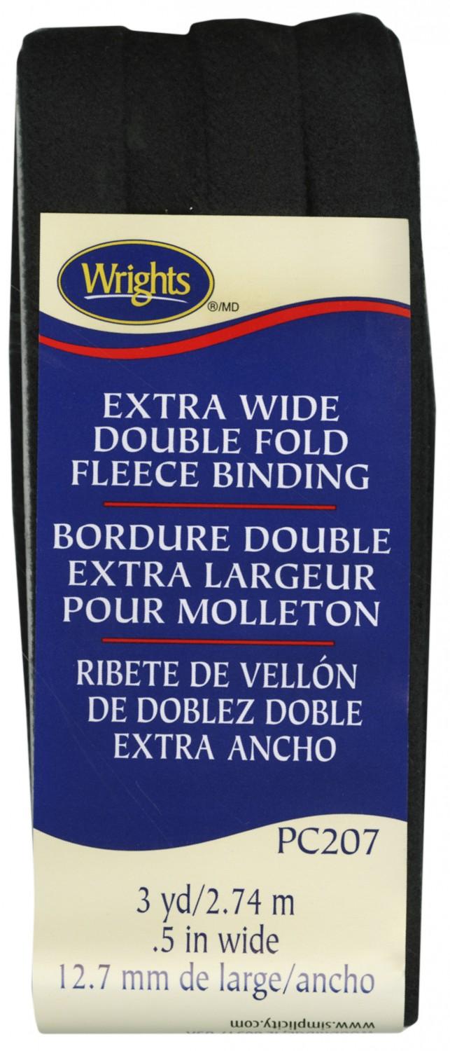 CHK Wrights XWide Double Fold Fleece Binding Black - 117207-031