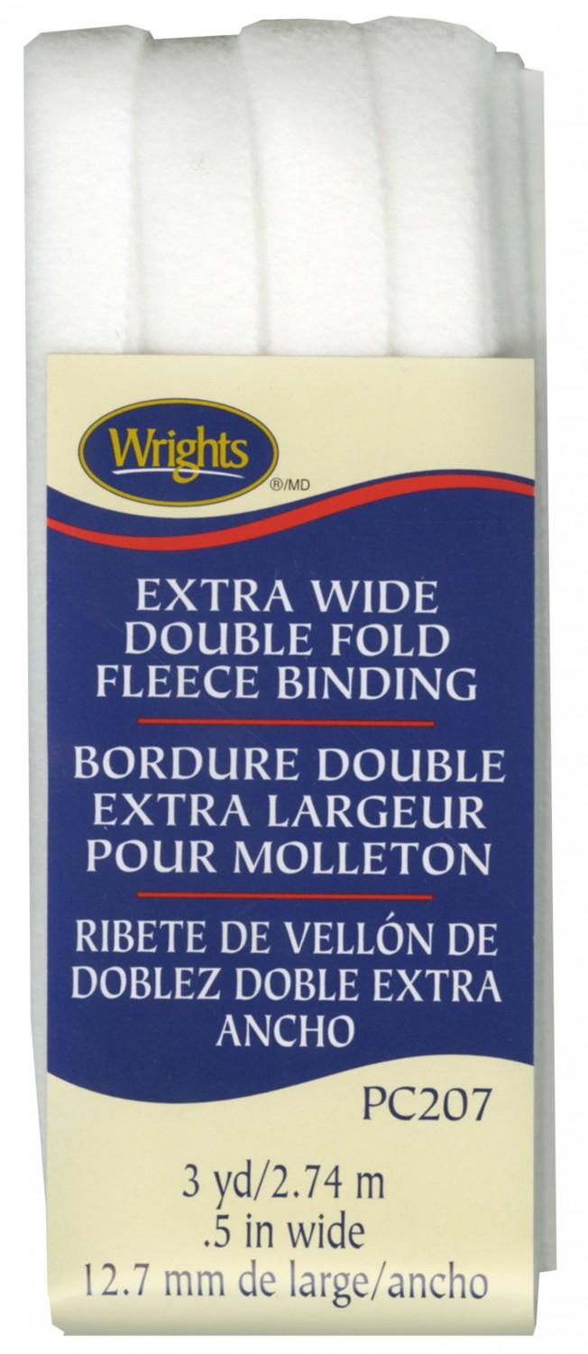 CHK Wrights XWide Double Fold Fleece Binding White - 117207-030