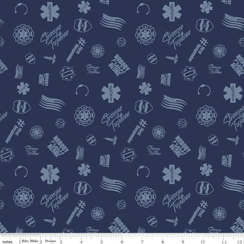 CWH Nobody Fights Alone First Responder C10421-NAVY - Cotton Fabric