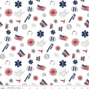 CWH Nobody Fights Alone First Responder C10421-WHITE - Cotton Fabric