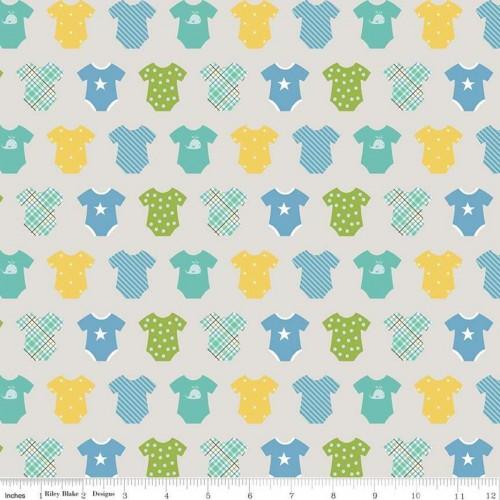 CWH Sweet Baby Boy C7852-GRAY - Cotton Fabric