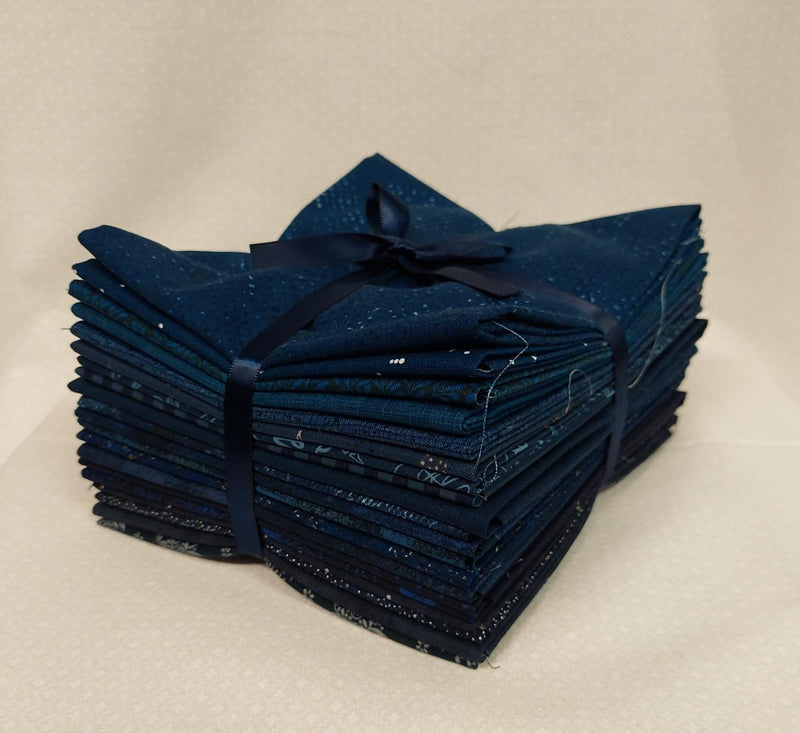 Dark Blue Fat Quarter Bundle - 20 Fat Quarters - Cotton Fabric