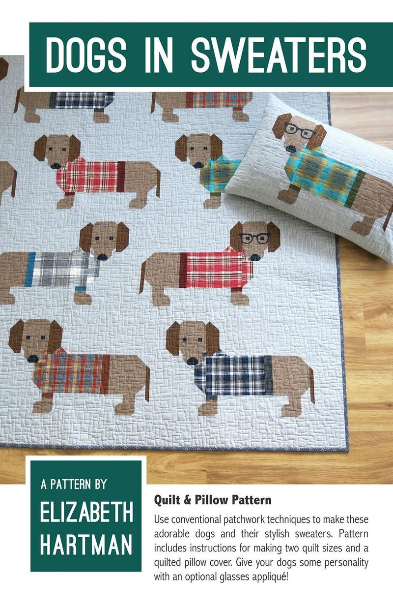 Dogs In Sweaters Quilt & Pillow Pattern - EH034