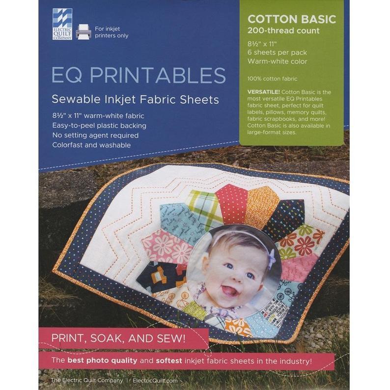 EQ Printables Sewable Inkjet Fabric Sheets PFABRIC