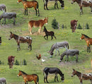 EZS Farm Animals 506-GREEN - Cotton Fabric