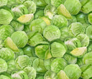 EZS Food Festival - Cabbage 653-GREEN  - Cotton Fabric