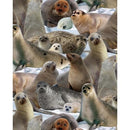 EZS North American Wildlife 503 BLUE - Cotton Fabric