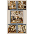EZS Play Ball Panel 8600 SEPIA - Cotton Fabric