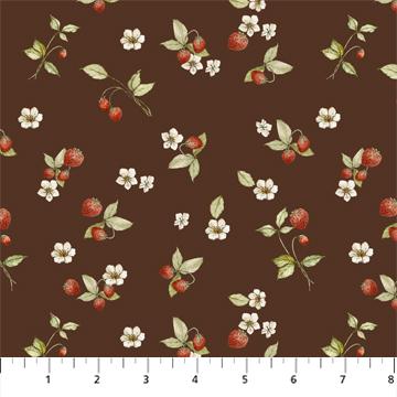 FIGO Heavenly Hedgerow - 90586-36 Chocolate - Cotton Fabric
