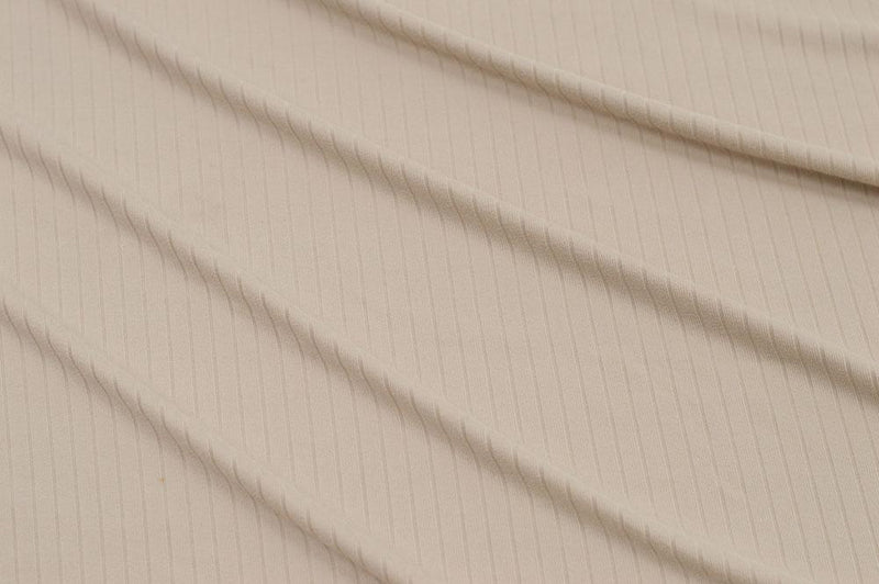 FM Double Brushed Rib Knit Solid 42-13471 Tan - Dress & Apparel Fabric