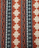 FM Dress Fabric - Red, Black, & Beige Stripe Print BMB4818 - Dress & Apparel Fabric