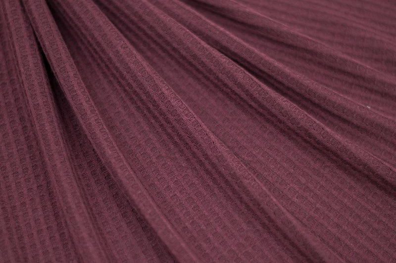 FM Waffle Knit Solid 19-11506 Wine - Dress & Apparel Fabric