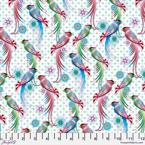 FS Birds in Paradise - PWCE004.XWHITE - Cotton Fabric
