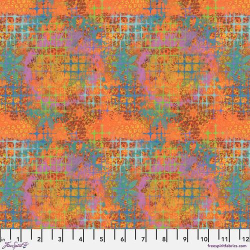 FS Butterfly Fields Crosshatch - PWSP070.ORANGE - Cotton Fabric