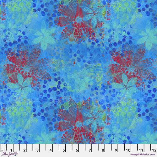 FS Butterfly Fields Flowery - PWSP068.BLUE - Cotton Fabric